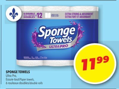 Familiprix Sponge towels ultra pro, paper towels, 6 double rolls offer