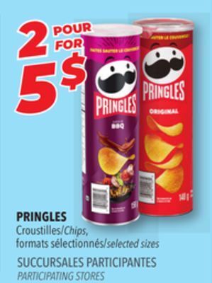 Familiprix Pringles chips selected sizes offer