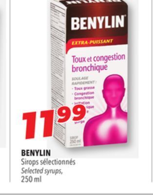 Familiprix Benylin selected syrups offer