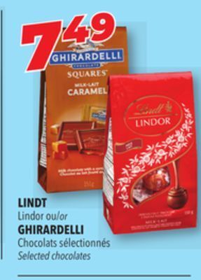 Familiprix Lindt lindor or ghirardelli selected chocolates offer
