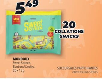 Familiprix Mondoux sweet sixteen, candies offer