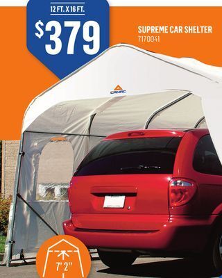 Canac Supreme car shelter offer
