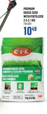 Canac Premium grass seed with fertilizer offer