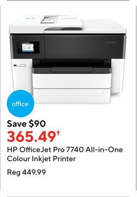 Staples Hp officejet pro 7740 all-in-one colour inkjet printer offer