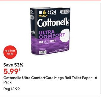 Staples Cottonelle ultra comfortcare mega roll toilet paper - 6 pack offer