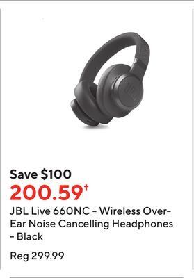 Staples Jbl live 660nc - wireless over-ear noise cancelling headphones - black offer