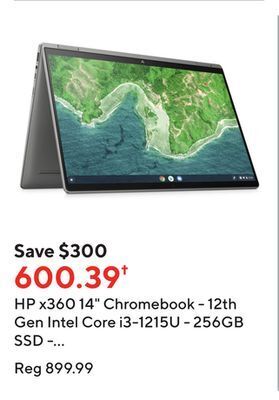 Staples Hp x360 14 chromebook - 12th gen intel core i3-1215u - 256gb ssd - 8 gb ram - chrome os offer