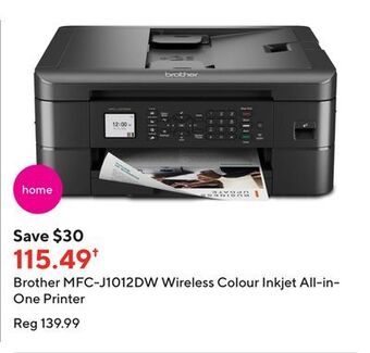 Staples Brother mfc-j1012dw wireless colour inkjet all-in-one printer offer