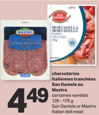 L'Intermarché Charcuteries italiennes tranchées ou mastro / san daniele or italian deli meat offer