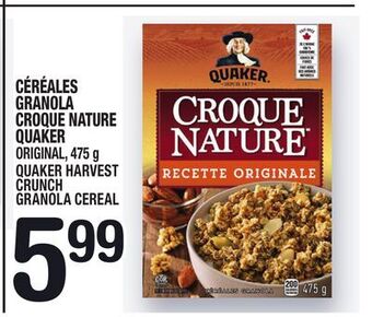 Marche Ami Céréales granola croque nature quaker | quaker harvest crunch granola cereal offer