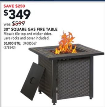 RONA 30 square gas fire table 50,000 btu offer