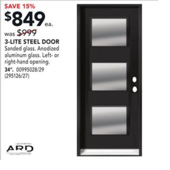 RONA 3-lite steel door 34 offer