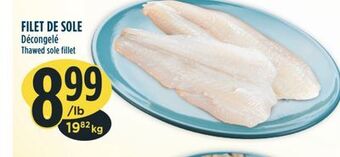 Marché Adonis Filet de sole décongelé offer