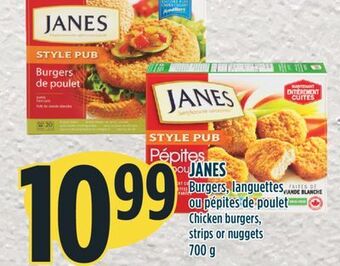 Marché Adonis Janes burgers, languettes ou pépites de poulet offer