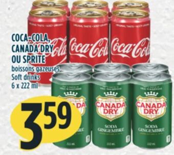 Marché Adonis Coca-cola, canada dry ou sprite boissons gazeuses offer