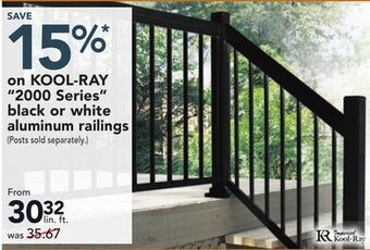 Réno Dépôt Kool-ray 2000 series black or white aluminum railings offer