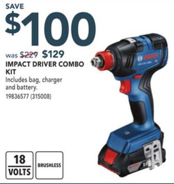 Réno Dépôt Bosch impact driver combo kit offer