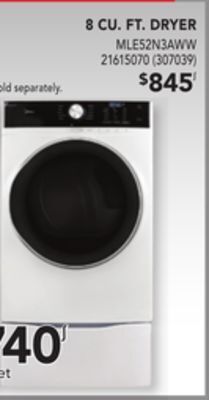 Réno Dépôt Midea 8 cu. ft. dryer offer