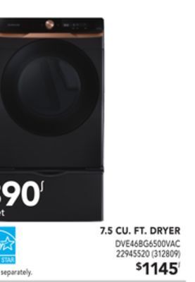 Réno Dépôt Samsung 7.5 cu. ft. dryer offer