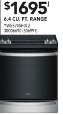 Réno Dépôt Whirlpool 6.4 cu. ft. range offer