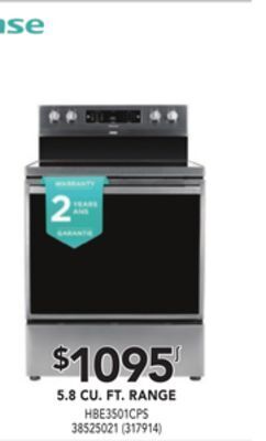 Réno Dépôt Hisense 5.8 cu. ft. range offer