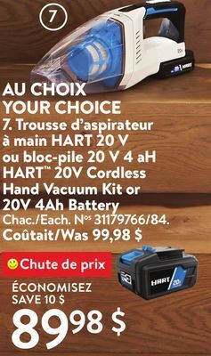 Walmart Hart 20v cordless hand vacuum kit offer