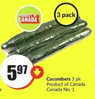 FreshCo Cucumbers 3 pk offer