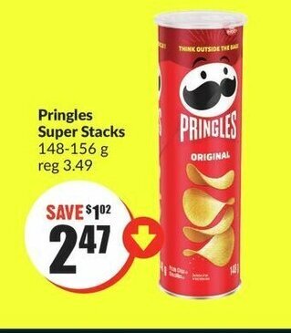 FreshCo Pringles Super Stacks 148-156g offer