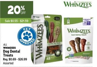Ren’s Pets Depot Whimzees dog dental treats offer