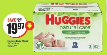 FreshCo Huggies Baby Wipes 560-624 pk offer
