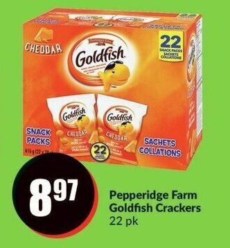 FreshCo Pepperidge Farm Goldfish Crackers 22 pk offer