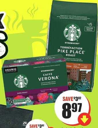 FreshCo Starbucks Roast & Ground Coffee 340 g or K-Cups 10 pk offer