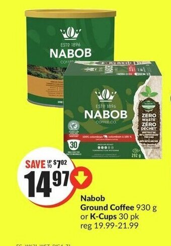FreshCo Nabob Ground Coffee 930g, or K-Cups 30 pk offer