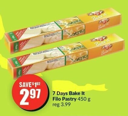 FreshCo 7 Days Bake It Filo Pastry 450g offer