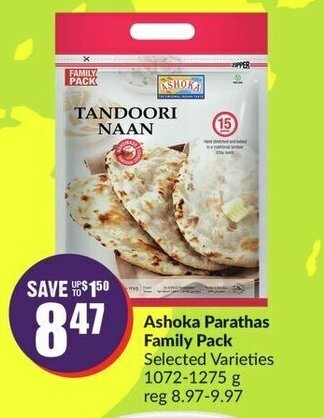 FreshCo Ashoka Parathas Family Pack 1072-1275g offer