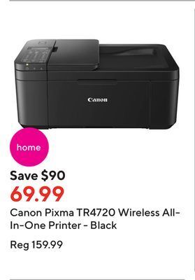 Staples Canon pixma tr4720 wireless all-in-one printer - black offer