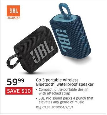 The Source Jbl go 3 portable wireless bluetooth waterproof speaker offer