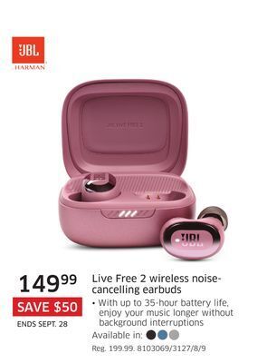The Source Jbl live free 2 wireless noise-cancelling earbuds offer