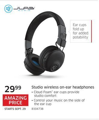 The Source Jlab studio wireless on-ear headphones offer