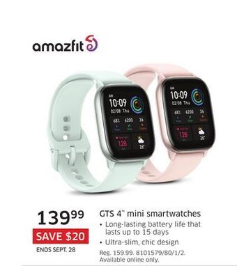 The Source Amazfit gts 4 mini smartwatches offer