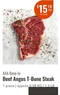 Wild Fork Foods Beef angus t-bone steak offer