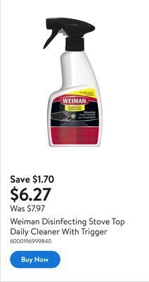 Walmart Weiman disinfecting stove top daily cleaner with trigger offer