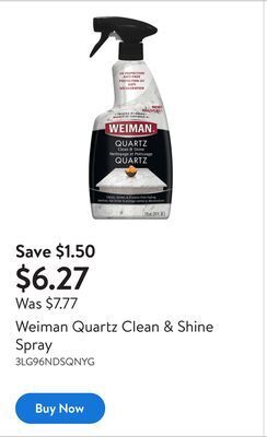 Walmart Weiman quartz clean & shine spray offer