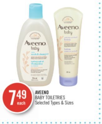 Shoppers Drug Mart Aveeno baby toiletries offer