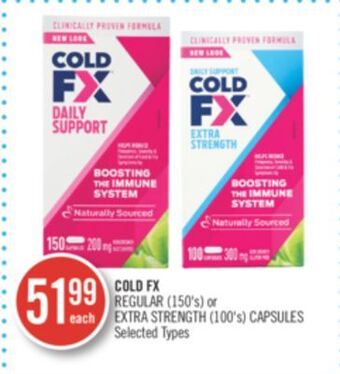 Shoppers Drug Mart Cold fx regular (150's) or extra strength (100's) capsules offer