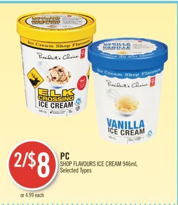 Shoppers Drug Mart Pc shop flavours ice cream offer