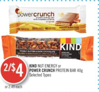 Shoppers Drug Mart Kind nut energy or power crunch protein bar offer
