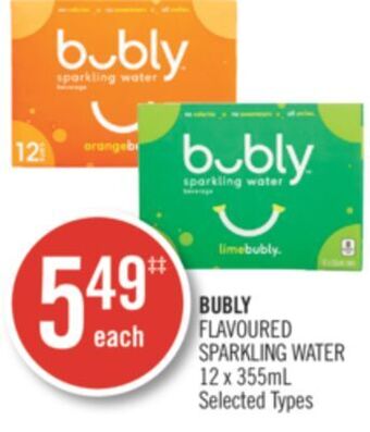 Shoppers Drug Mart Bubly flavoured sparkling water offer