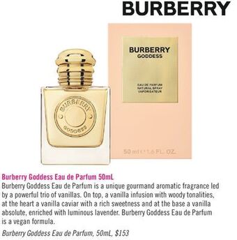 Shoppers Drug Mart Burberry goddess 50ml offer