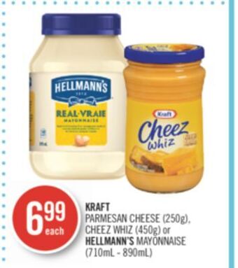 Shoppers Drug Mart Kraft parmesan cheese (250g), cheez whiz (450g) or hellmann's mayonnaise offer